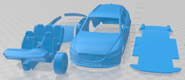 Mazda 6 Wagon 2020 Printable Car 3D Принт Модель .c4d .max .obj .3ds .fbx .stl .blend