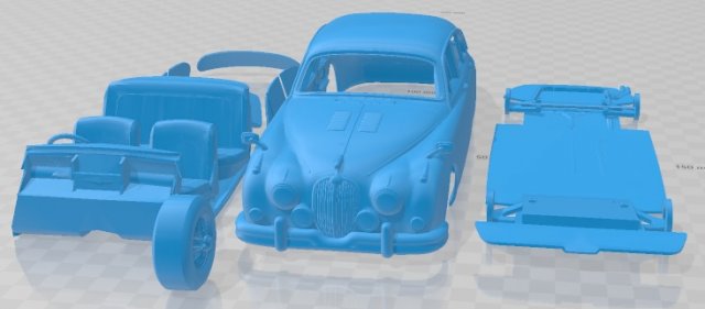 Jaguar MK2 1965 Printable Car Modelo de Impressão 3D .c4d .max .obj .3ds .fbx .stl .blend 
