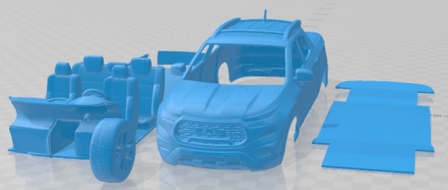 Ram 1000 Crew Cab Big Horn 2021 Printable Car 3Dプリントモデル .c4d .max .obj .3ds .fbx .stl .blend 