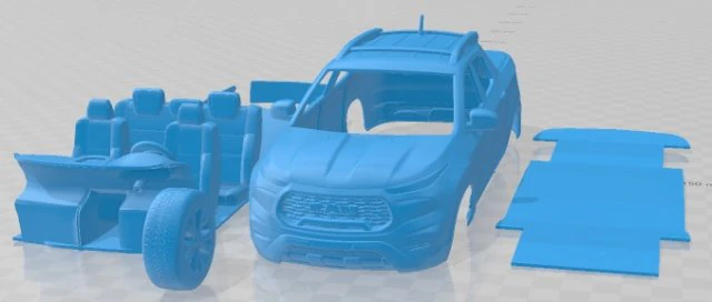 Ram 1000 Crew Cab Big Horn 2021 Printable Car 3D Print Model .c4d .max .obj .3ds .fbx .stl .blend
