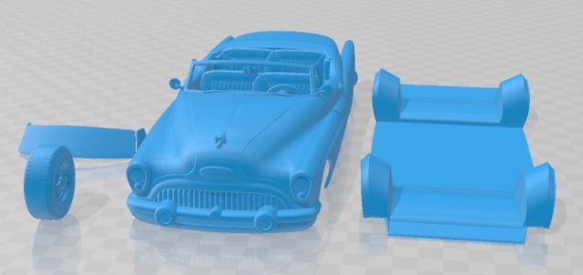 Buick Skylark Convertible 1953 Printable Car 3Dプリントモデル .c4d .max .obj .3ds .fbx .stl .blend 