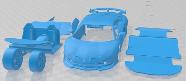 Aventador SVJ 2019 Printable Car 3D Baskı Modeli .c4d .max .obj .3ds .fbx .stl .blend 