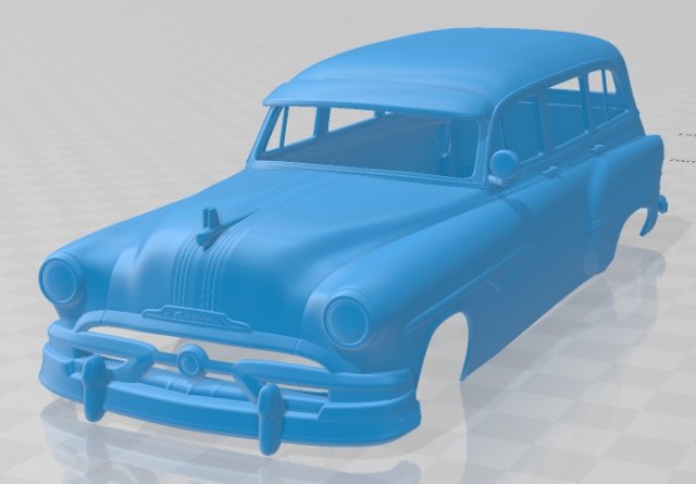 Pontiac Chieftain Deluxe Station Wagon 1953 Printable Body Car Modello di stampa 3D .c4d .max .obj .3ds .fbx .stl .blend 