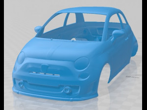 Fiat 500 Abarth Printable Body Car Model Cetak 3D