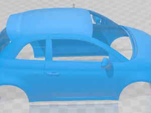Fiat 500 Abarth Printable Body Car Model Cetak 3D