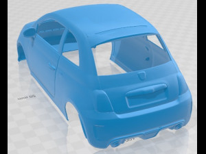 Fiat 500 Abarth Printable Body Car Model Cetak 3D