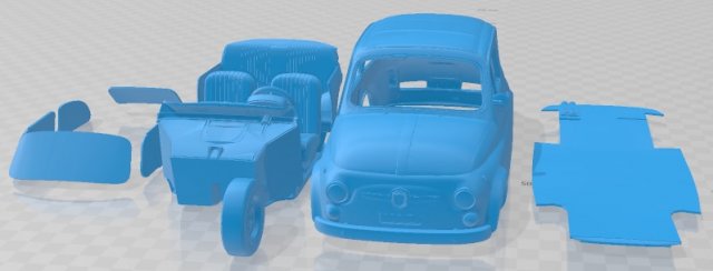 Fiat 595 Abarth SS 1970 Printable Car 3D Print Model .c4d .max .obj .3ds .fbx .stl .blend 
