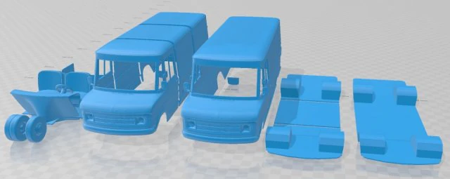 A Series Panel Van 1973 Printable 3D Print Model .c4d .max .obj .3ds .fbx .stl .blend