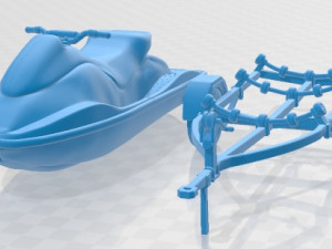 Jet Ski and Trailer Printable 3D प्रिंट मॉडल