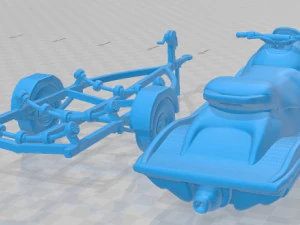 Jet Ski and Trailer Printable 3D Print Model