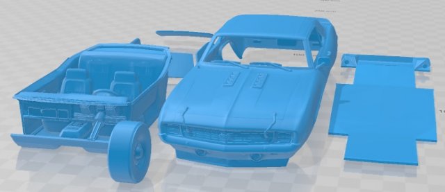 Chevrolet Camaro SS 396 1969 Printable Car Modello di stampa 3D .c4d .max .obj .3ds .fbx .stl .blend 