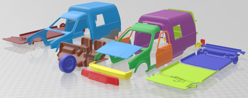 Citroen C15 1984 Printable Van 3D-printmodel .c4d .max .obj .3ds .fbx .stl .blend 
