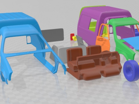 Citroen C15 1984 Printable Van 3D-printmodel