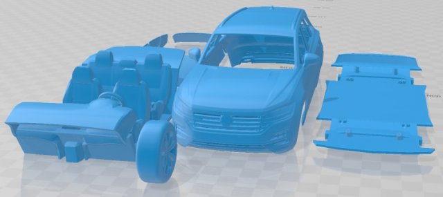 Volkswagen Touareg R Line 2019 Printable Car Modelo de impresión 3D .c4d .max .obj .3ds .fbx .stl .blend 