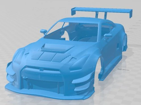 Nissan GT-R GT3 Printable Body Car 3D Print Model .c4d .max .obj .3ds .fbx .stl .blend 