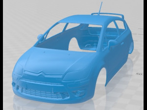 Citroen C4 VTS Printable Body Car Model Cetak 3D