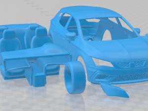 Seat Leon Cupra R 2018 v2 Printable Car 3D प्रिंट मॉडल