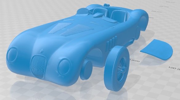 Jaguar C Type 1951 Printable Car Modello di stampa 3D .c4d .max .obj .3ds .fbx .stl .blend 