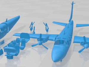 Avi&atilde;o para impress&atilde;o Piper Aerostar 700 Modelo de Impressão 3D