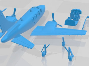Piper Aerostar 700 Printable Airplane 3D 打印模型