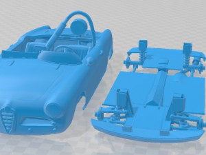 Alfa Romeo Giulietta Spider Racer 1957 Printable Car 3D Принт Модель