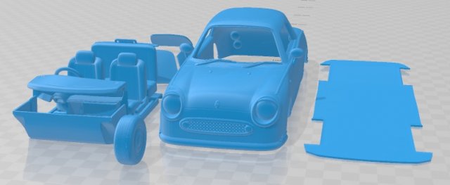 Nissan Figaro 1991 Printable Car 3D-printmodel .c4d .max .obj .3ds .fbx .stl .blend 