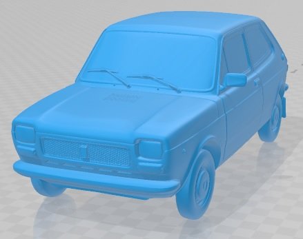 Fiat 127 Printable Car 3D 프린트 모델 .c4d .max .obj .3ds .fbx .stl .blend 