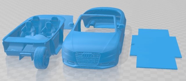 Audi S5 Convertible 2012 Printable Car Modèles 3D en vedette .c4d .max .obj .3ds .fbx .stl .blend 