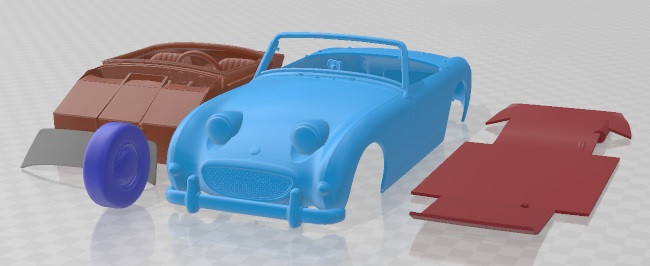 Austin Healey Sprite Printable Car Modèles 3D en vedette .c4d .max .obj .3ds .fbx .stl .blend 