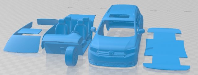 Toyota Highlander 2011 Printable Car 3Dプリントモデル .c4d .max .obj .3ds .fbx .stl .blend 