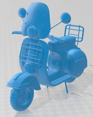 Vespa 5 Printable Motorbike 3D Print Model .c4d .max .obj .3ds .fbx .stl .blend 