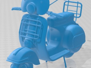Vespa 5 Printable Motorbike 3D Print Model