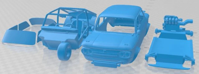 NSU 1300 TTS Printable Car 3D Print Model .c4d .max .obj .3ds .fbx .stl .blend