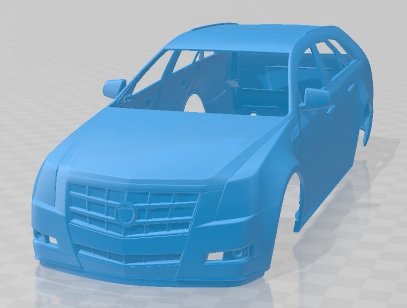Cadillac CTS Sport Wagon 2010 Printable Body Car 3Dプリントモデル .c4d .max .obj .3ds .fbx .stl .blend 