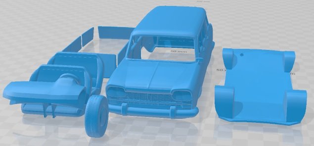 Fiat 2300 Familiare 1963 Printable Car 3D 打印模型 .c4d .max .obj .3ds .fbx .stl .blend 