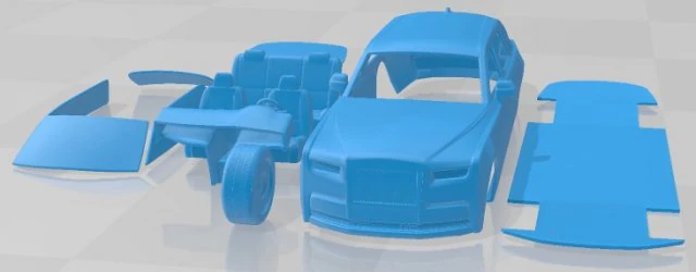 Phantom Extended Series II Printable Car 3D Print Model .c4d .max .obj .3ds .fbx .stl .blend 