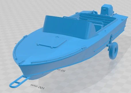 Old Vintage Worned Power Boat Printable 3D Print Model .c4d .max .obj .3ds .fbx .stl .blend 