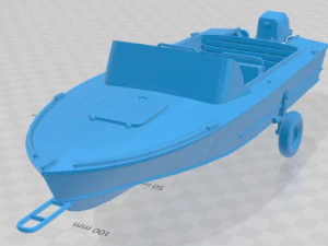 Antiguo barco a motor desgastado vintage imprimible Modelo de impresión 3D