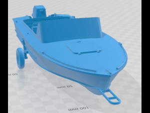 Old Vintage Worned Power Boat Printable Modèles 3D en vedette