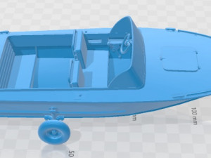 Old Vintage Worned Power Boat Printable Modèles 3D en vedette