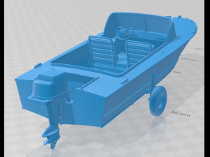 Old Vintage Worned Power Boat Printable Modèles 3D en vedette