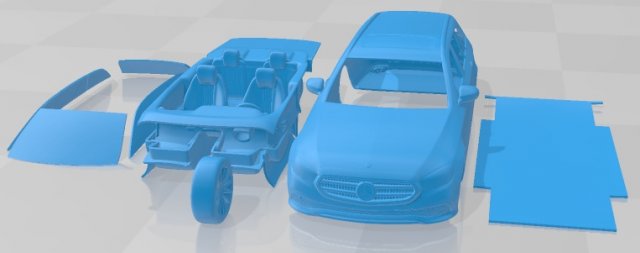 Mercedes Benz E Class Estate Basic 2021 Printable Car 3D प्रिंट मॉडल .c4d .max .obj .3ds .fbx .stl .blend