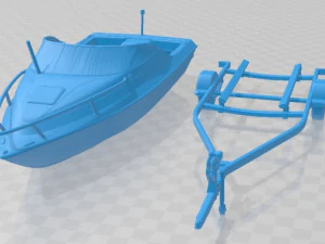 Bayliner Boat with Trailer 3D Print Model
