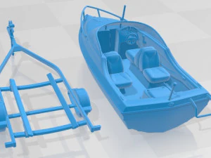 Bayliner Boat with Trailer 3D Print Model