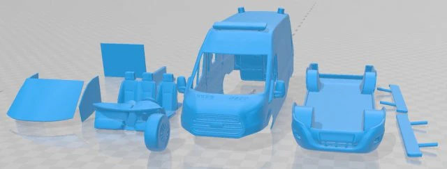 Transit Ambulance Printable Van 3D Print Model .c4d .max .obj .3ds .fbx .stl .blend 