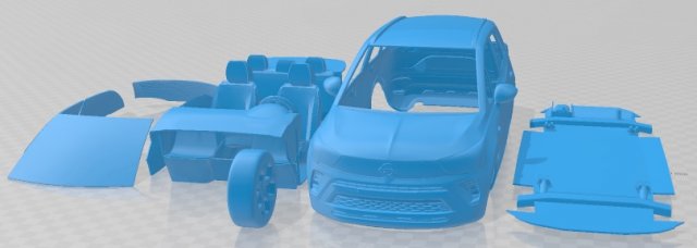 Opel Crossland 2021 Printable Car 3D Print Model .c4d .max .obj .3ds .fbx .stl .blend 