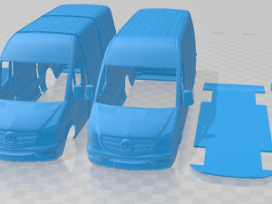 Mercedes Benz Sprinter Van L2H2 2018 Printable Van Modelo de impresión 3D