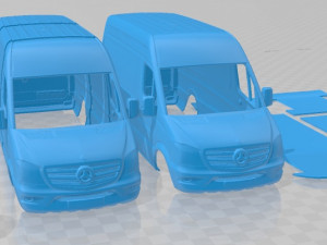 Mercedes Benz Sprinter Van L2H2 2018 Printable Van Modello di stampa 3D