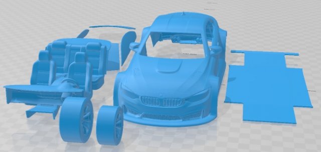 M4 GTR Street Printable Car 3D Принт Модель .c4d .max .obj .3ds .fbx .stl .blend 