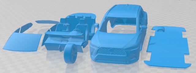Toyota Corolla Cross 2021 Printable Car 3Dプリントモデル .c4d .max .obj .3ds .fbx .stl .blend